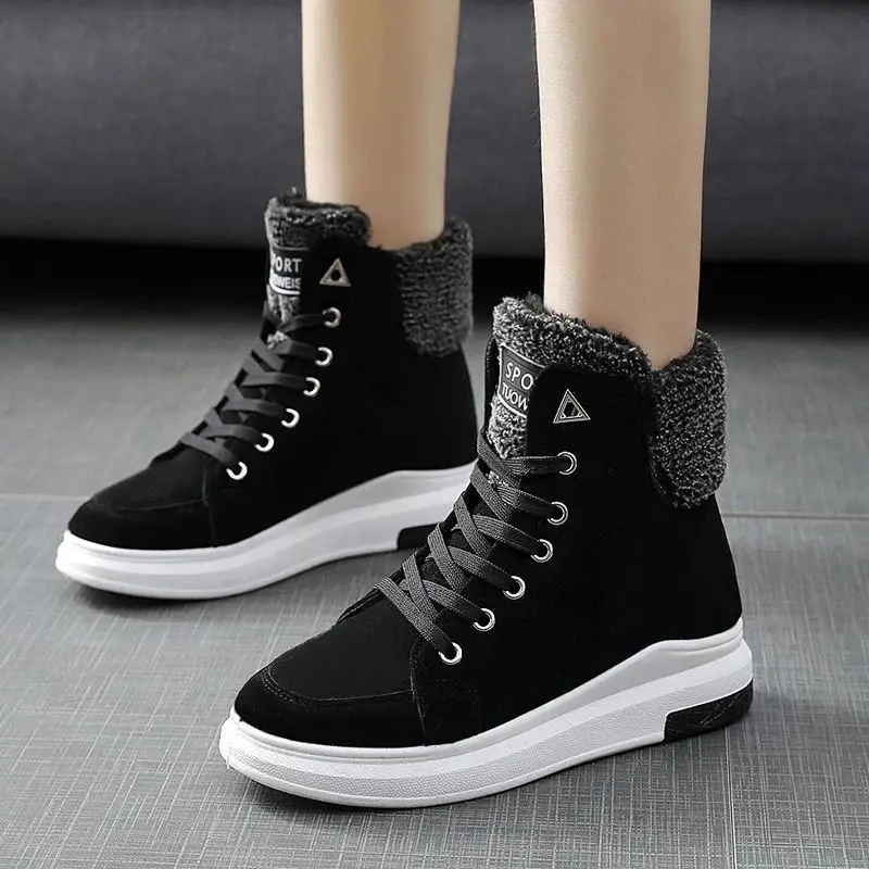 

2021 Women Boots Winter Snow Boots Female Boots Duantong Warm Lace Flat with Women Shoes Tide Botas Mujer Hot Sale Women Boot