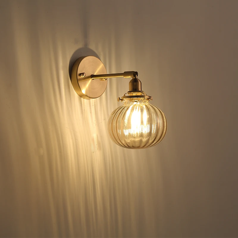 Настенная лампа в скандинавском стиле медный светодиодный настенный золотистый