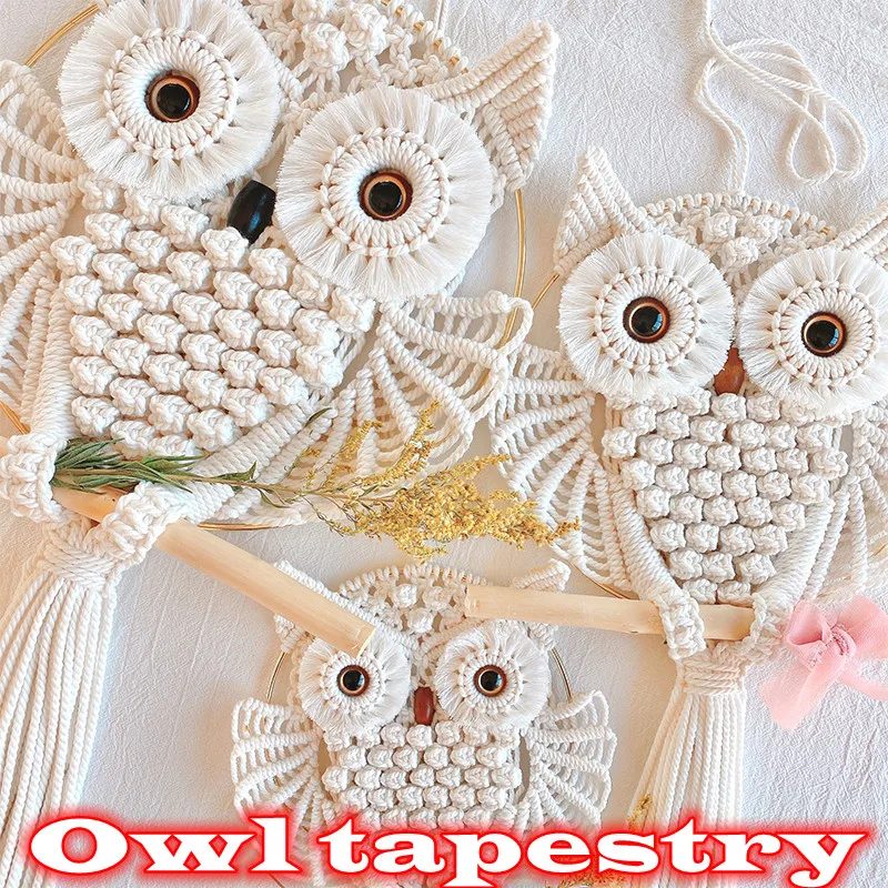 

Owls Tapestry Wall Nordic Style Dream Catchers Cotton Macrame Hanging Handmade Tassels Dreamcatcher Home Boho Home Decoration