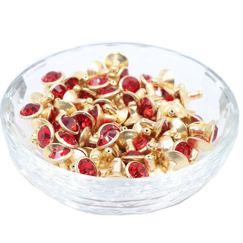 100 наборов 8 мм светильник Siam стеклянные хрустальные заклепки из горного хрусталя