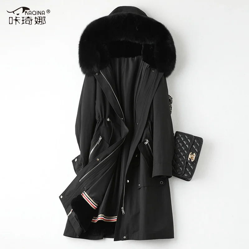 

Женское меховое пальто со съемной подкладкой из кроличьего меха