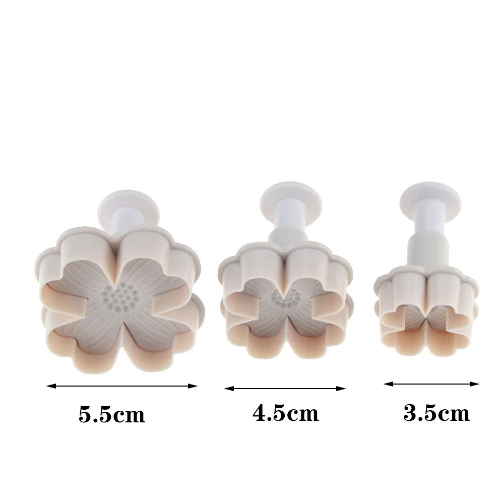 3 шт./компл. сливы цветока Плунжер для сахарной мастики резак Sugarcraft торт