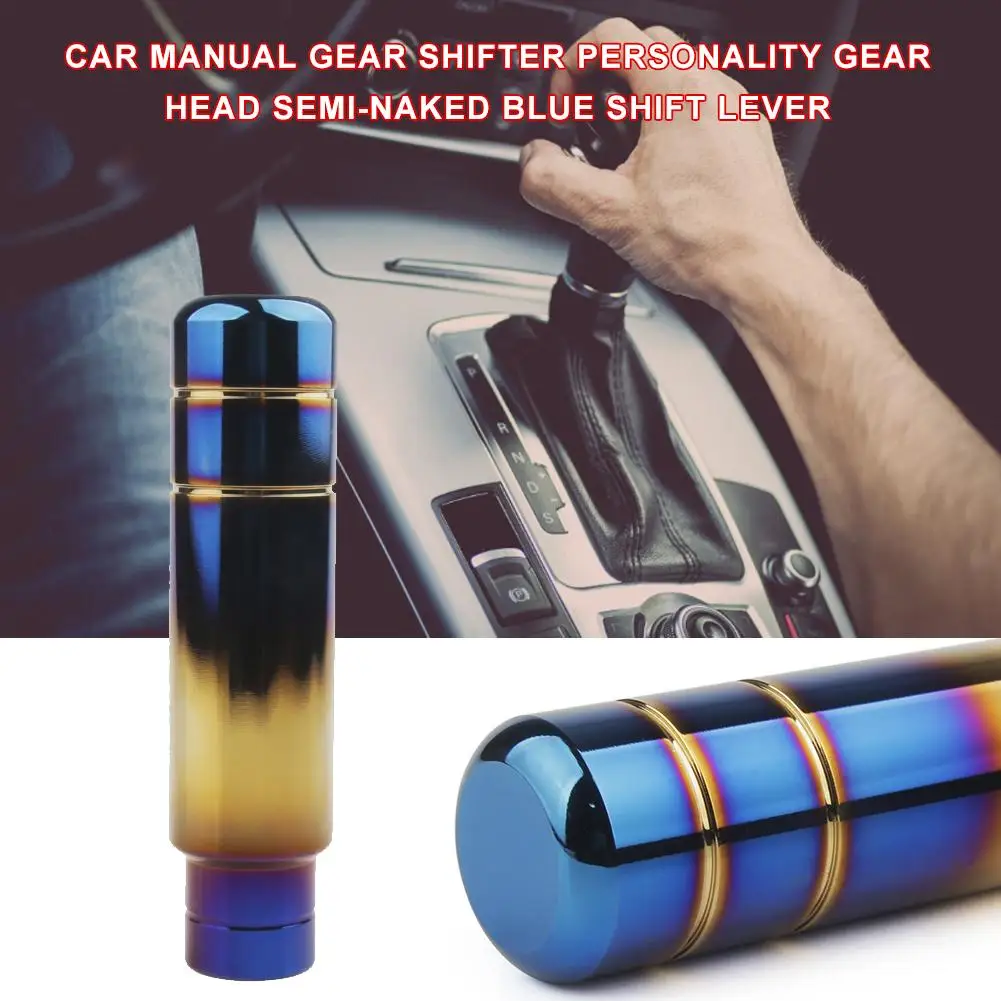 

13CM Car Modified Universal Shift Head Aluminum Alloy Handle Car Manual Gearshift Personality Semi Blue Shift Lever
