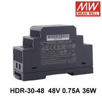 original mean well hdr 30 48 85 264v ac to dc 48v 0 75a 36w meanwell ultra slim step shape din rail switching power supply