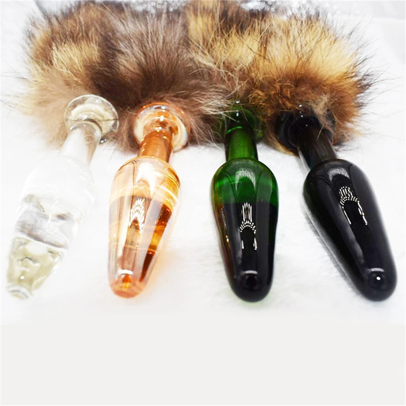 Glass Fox Tail Anal Plug In Adult Games Stainless steel Pleasure Bead Butt Stimulator Sex Products Flirt Toy For Women | Красота и