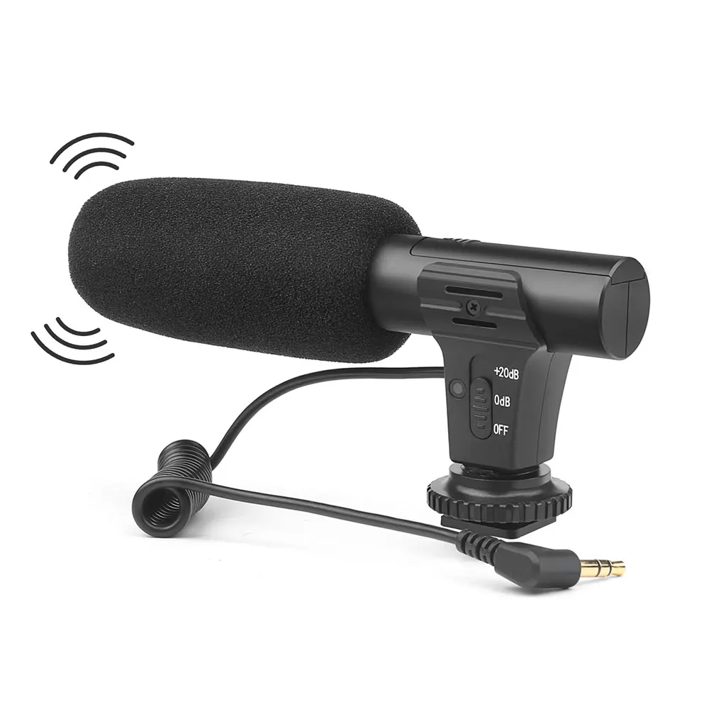 

Professional Clear Voice Portable Recording Microphone 1 Set Aluminum Alloy Video Microphone Live Recording 3.5mm Photography