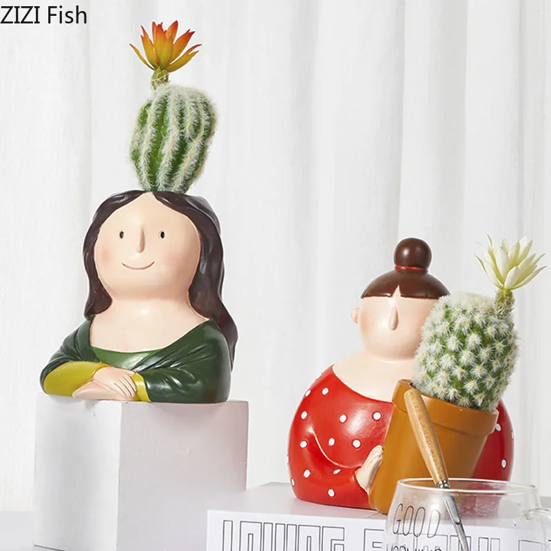 Скандинавские креативные полимерные персонажи мультфильмов ваза голова