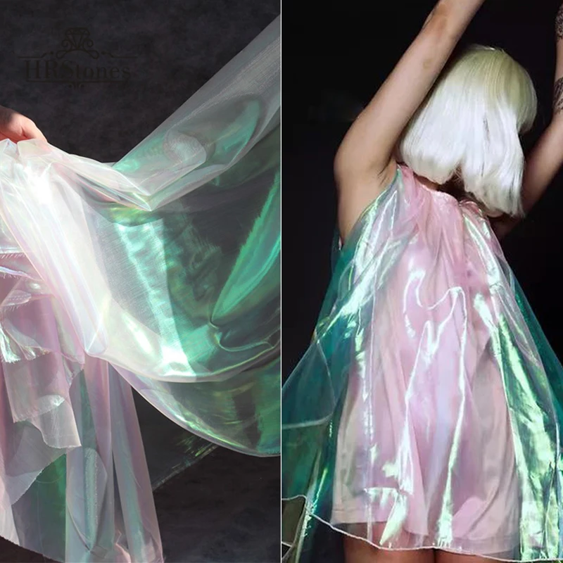 100*150 см дизайнерская цветная блестящая флуоресцентная ткань марля для сцены