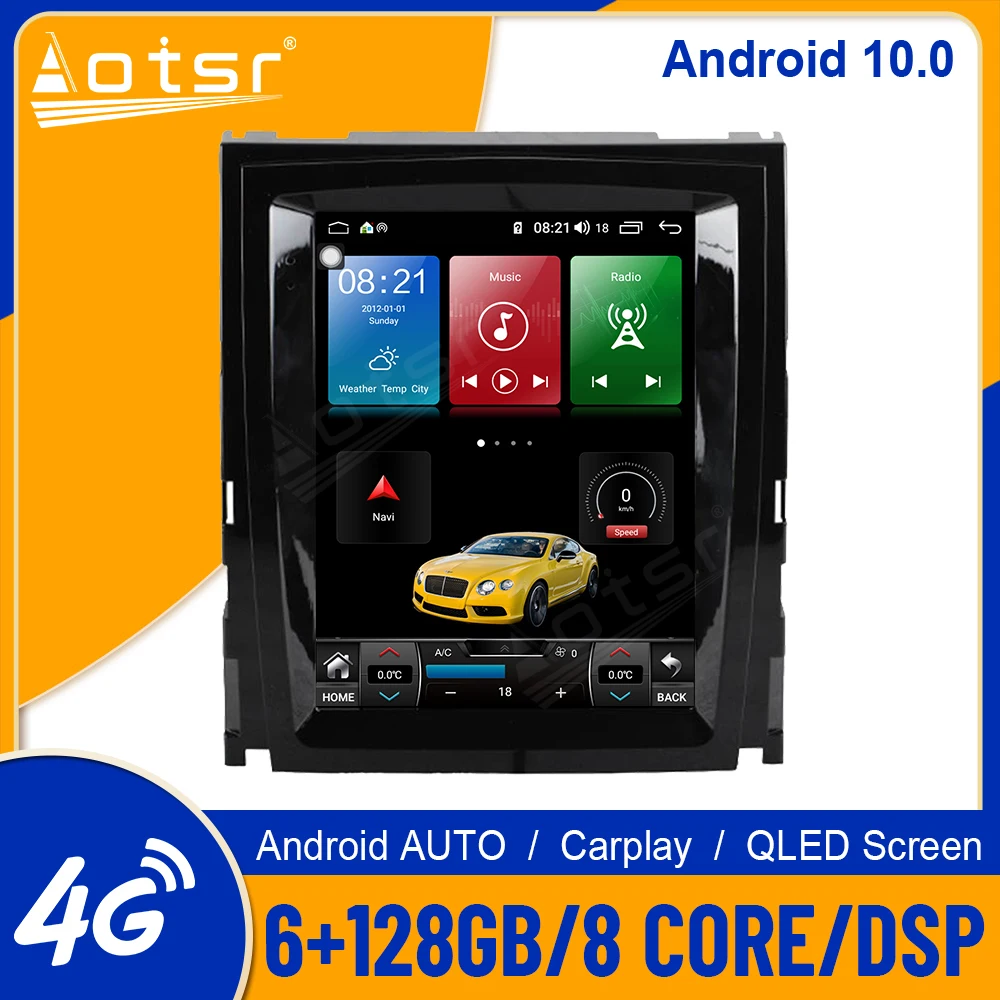 

6+128GB For Cadillac Escalade Radio Android10 Tesla Style Screen Car Multimedia Player GPS Navigation Carplay DSP Tape Recorder