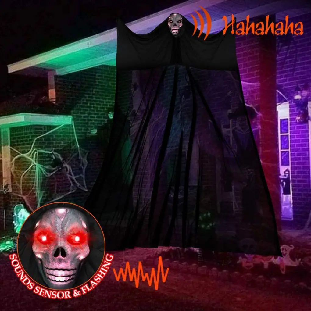 

Хэллоуин, ужас, подвесной призрак, голосовое управление, светящийся звук, подвесной фотоальбом, инструменты для вечевечерние, дом с привиде...