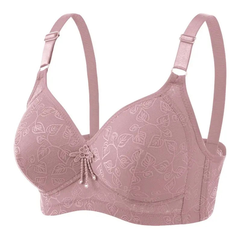

Flowers Wireless Push up Bra Solid Color Seamless Soft Bras for Women Double Breasted Sexy Lingerie Comfort Breathable Bralette
