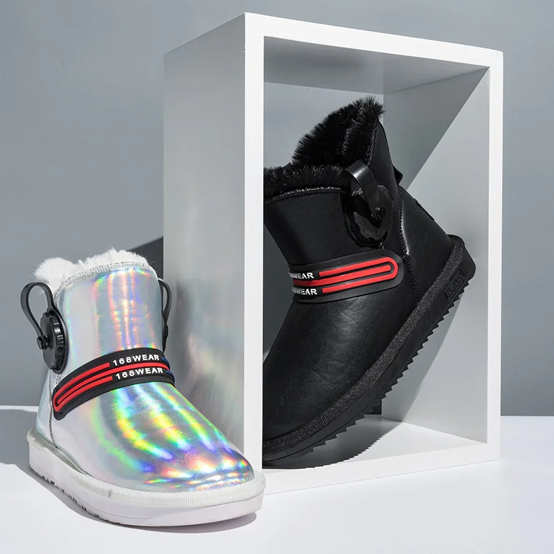 Женские ботинки Зимние ботильоны обувь на плоской подошве большой размер 41