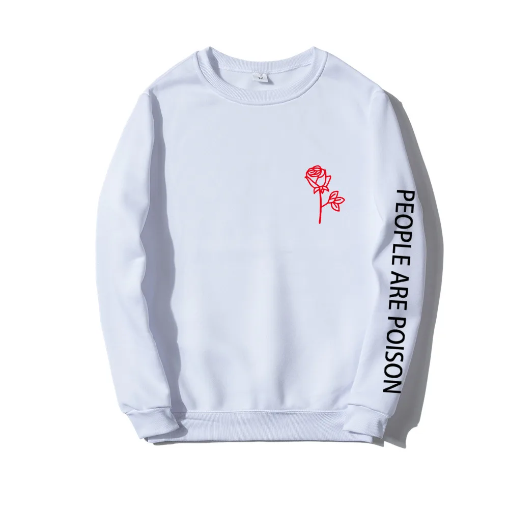 

Jiang Na Red Rose Sweatshirt Hoodie PEOPLE ARE POISON Creative Design Funny Fashion Fitness