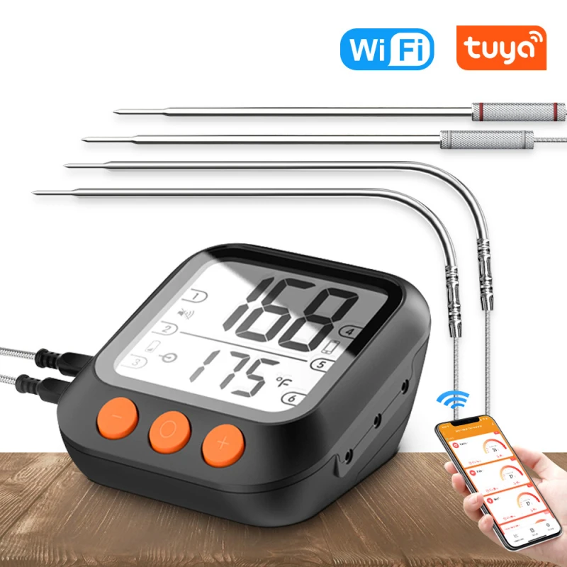 

Tuya Bluetooth Smart BBQ Barbecue Grill Meat Thermometer Smart Life Mobile APP Control Probe Type Water Temperature Measurement