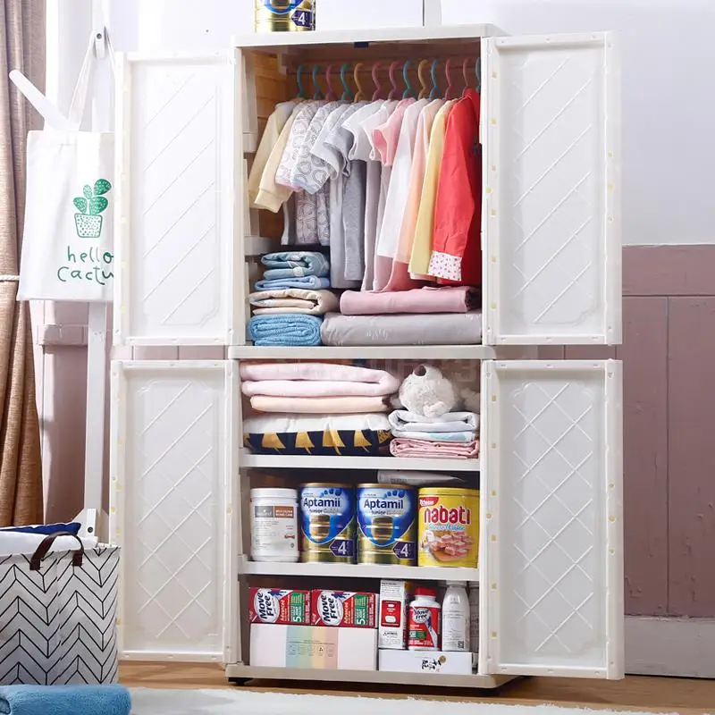 Шкаф для хранения детский гардероб пластиковый ящик простой маленький