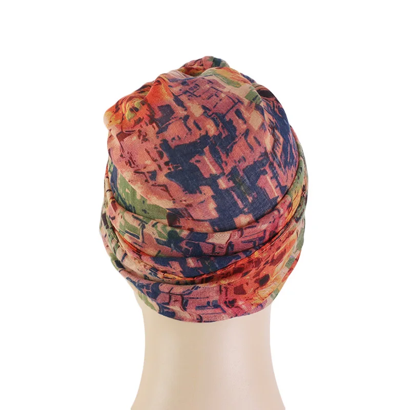 New women Big Flower turban Chemo Cancer Cap headwrap bandana cap Head Wrap Stretch Long Hair Scarf headscarf Turban Tie