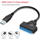 Кабель USB 3,0 SATA 3, адаптер Sata к USB 3,0 до 6 Гбитс, поддержка внешнего SSD HDD жесткого диска 2,5 дюйма, 22-контактный кабель Sata III