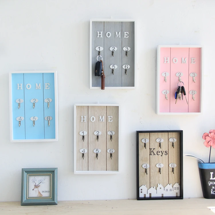 Креативный домашний Настенный декор деревянный крючок для ключей коробка