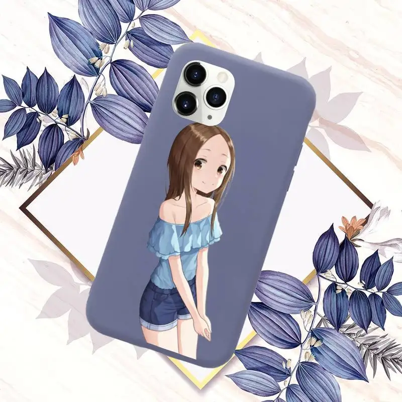 

Anime Teasing Master Takagi-san Phone Cases Candy Color for iPhone 11 12 mini pro XS MAX 8 7 6 6S Plus X SE 2020 XR