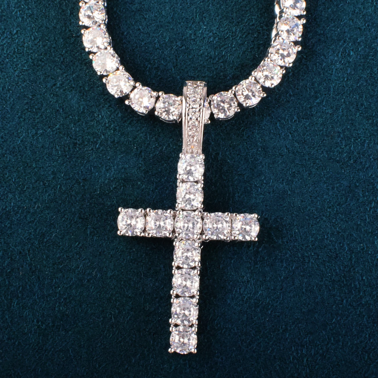 Цепочка с подвеской в один ряд для мужчин и женщин ожерелье из меди циркония 4 мм