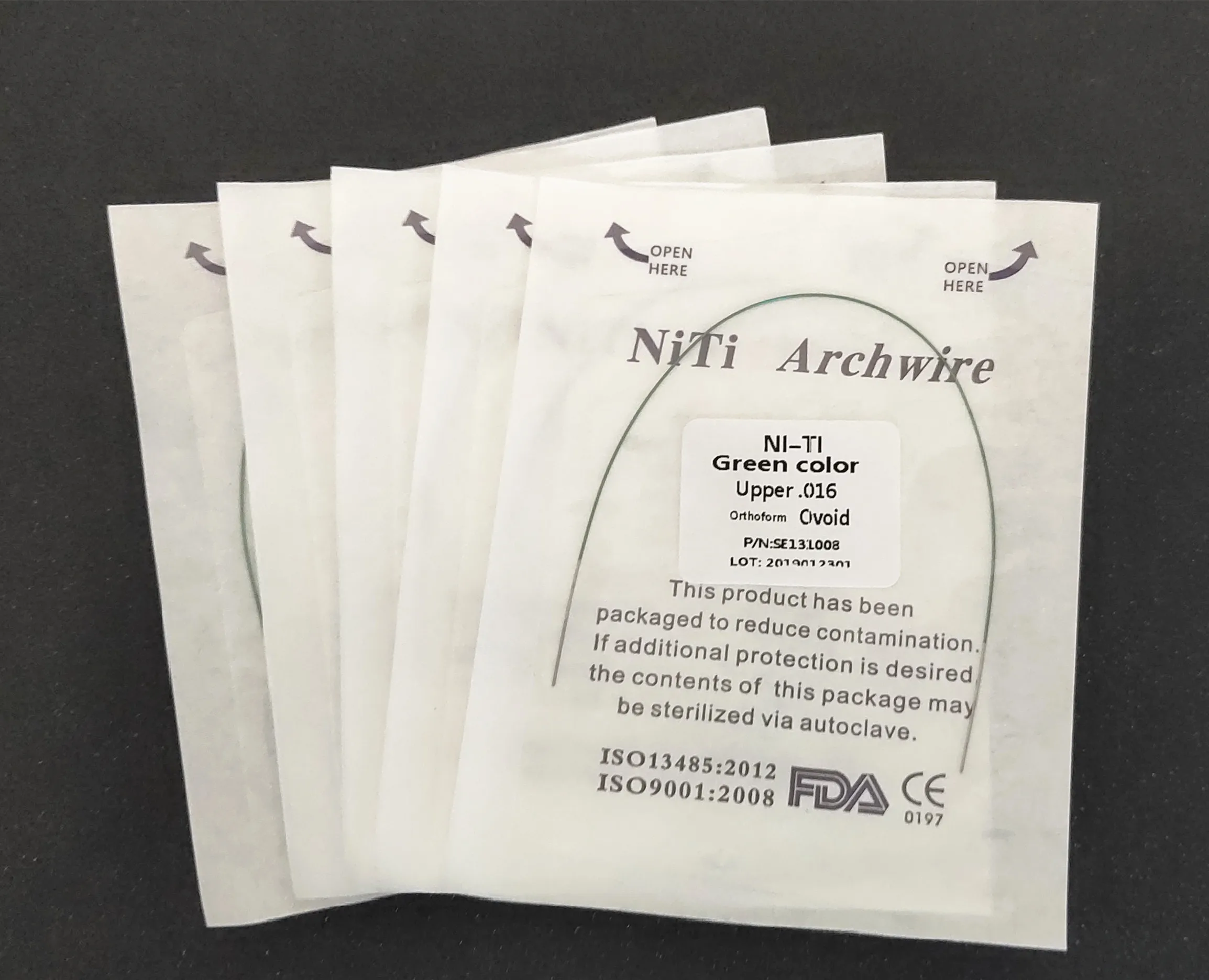 

10 Packs 10 Pcs Coated Green Color Super Elastic Niti Round Arch Wire Ovoid Form Dental Orthodontics