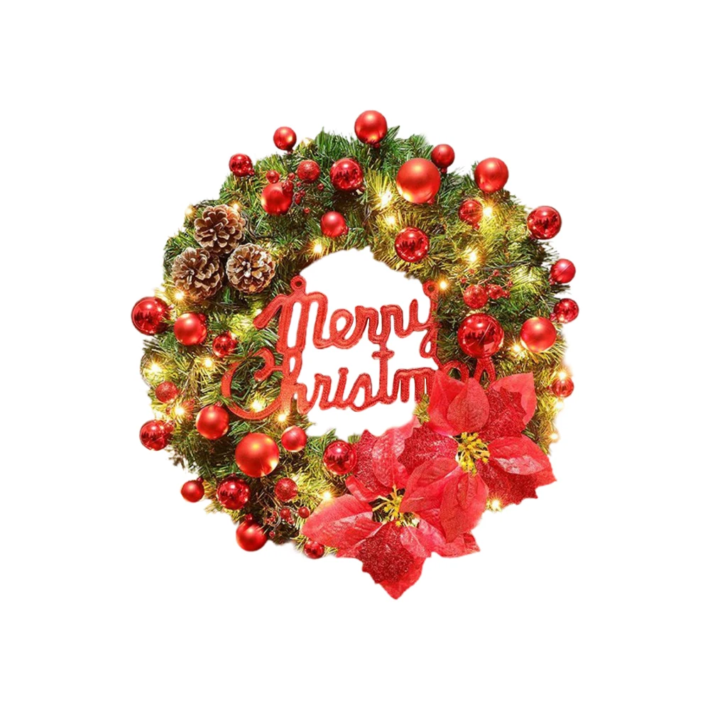 

Wreath Tree Fake Berry Flower Garland Christmas Decorations With Light Front Door Wall Hanging 40cm Simulation Rattan