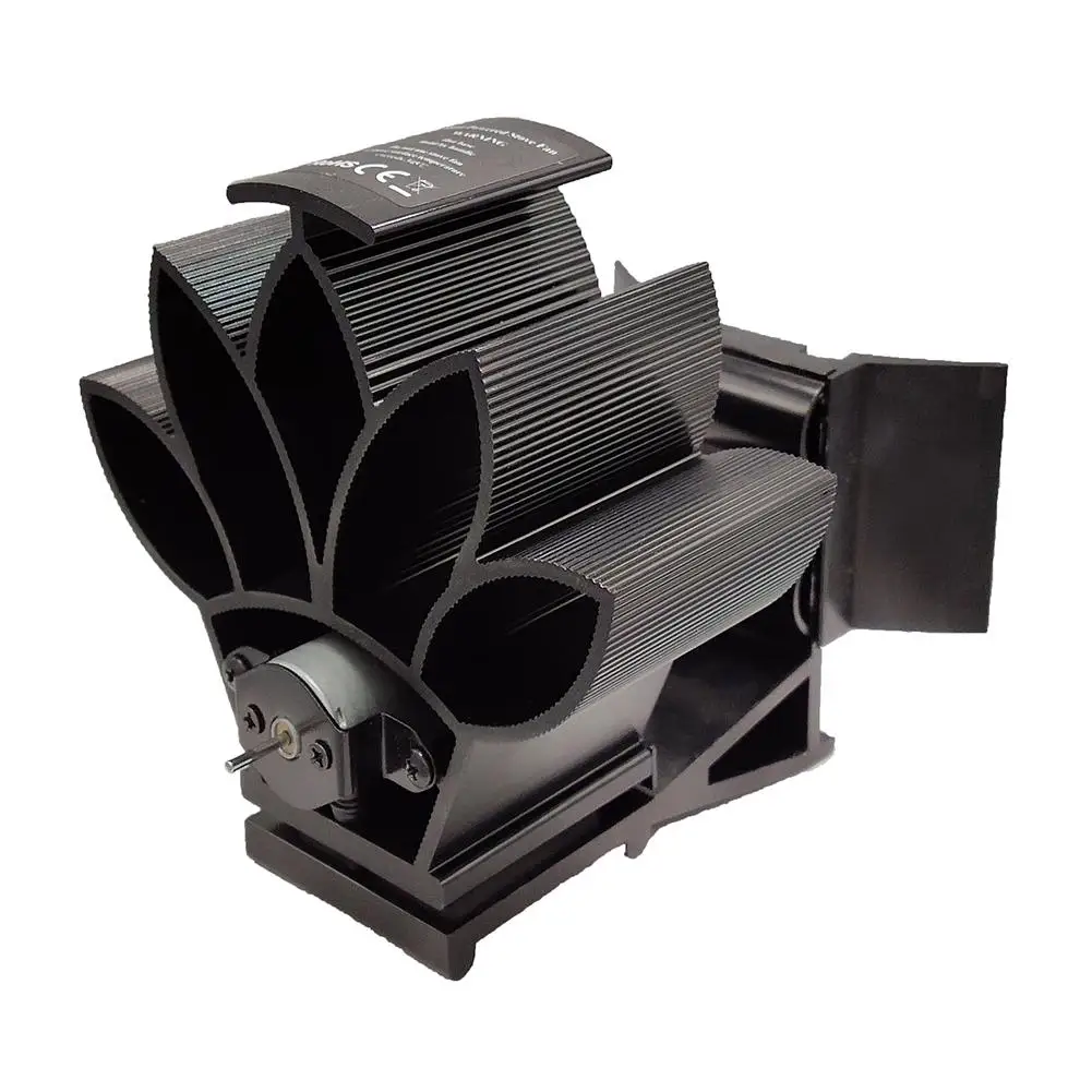 Вентилятор для камина черный с 4 лопастями экологически чистый и тихий домашний