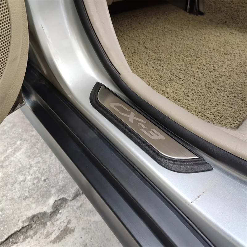

For Mazda CX-3 CX3 2015 - 2017 2018 2019 Door Sill Cover Trims Protection Guard Scuff Plate Protector Car Styling Accessories
