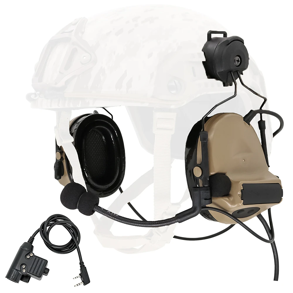 

Hearangel Tactical Headset Comtac ii with ARC Rail Adapter Hearing Protection with Gel Ear Pads for Airsoft Sports&Kenwood PTT