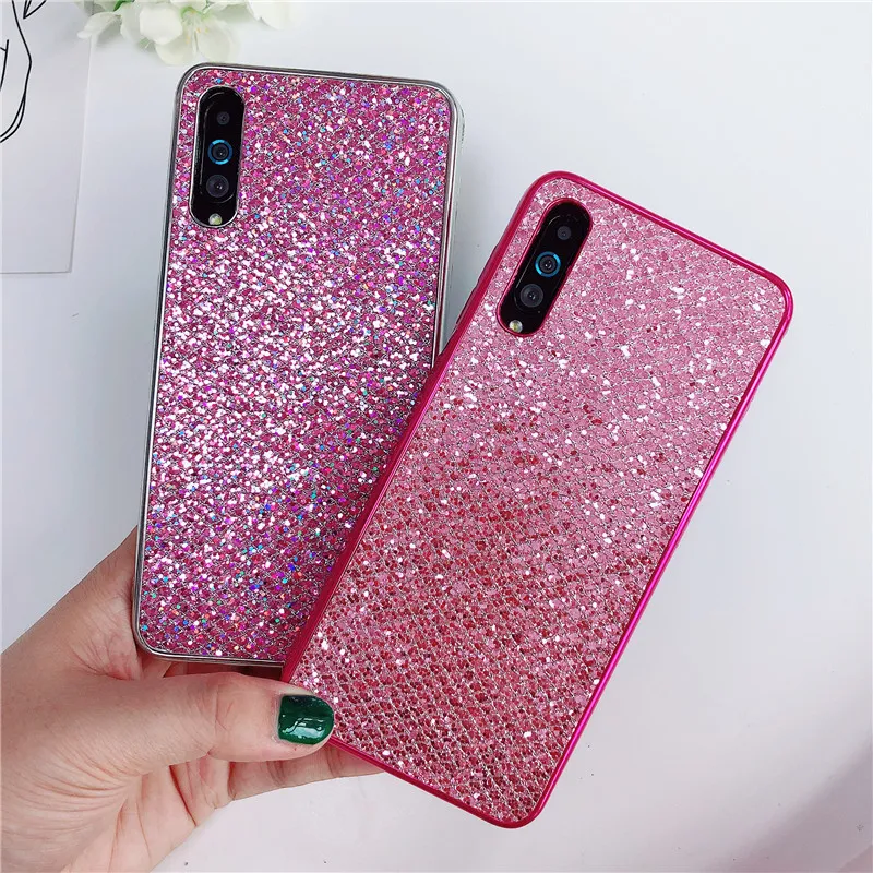 Мягкий пластиковый чехол с блестками для samsung Galaxy A30 A50 A70 S10E S10 S9 S8 плюс S7 край A3 A5 J3