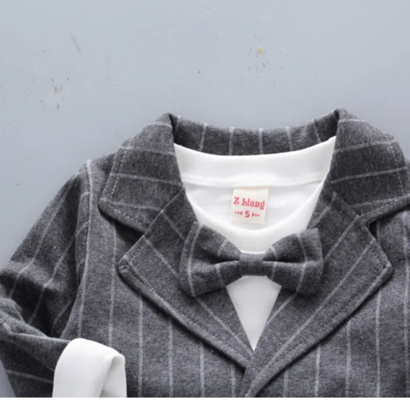 Весна 2020 детский блейзер с галстуком Официальный хлопковый джентльменский