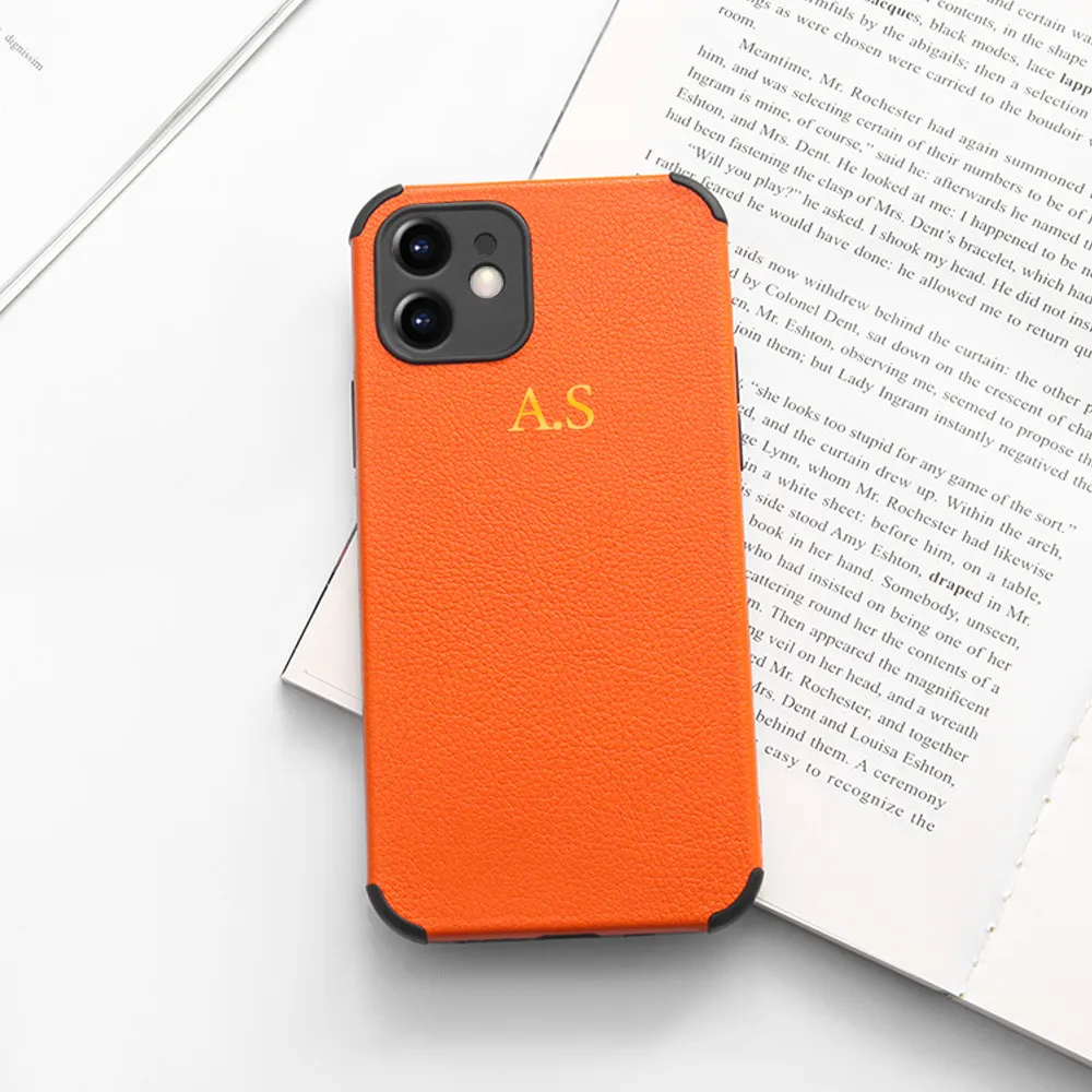 

Custom Name Luxury Leather Phone Case For iPhone 12 Pro Max 11 13 Mini 8 Plus SE 2020 Cover For Apple iPhone 12 Case 7 X XS XR