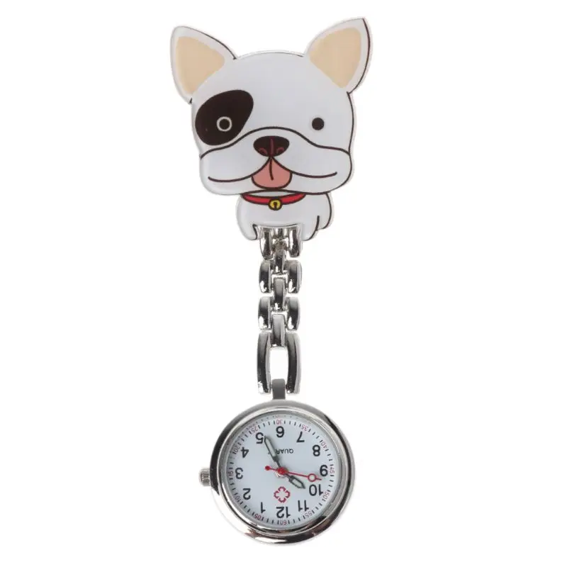 

New Nurse Watch Quartz Cute Puppy Cartoon Hang Clip Women Lady Watches Pocket Chest Portable Time Supplies Jewelry Gifts