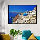 Aegean Sea Poster Dreamy, греческий, Санторини, пейзаж, картина, настенное художественное украшение для гостиной