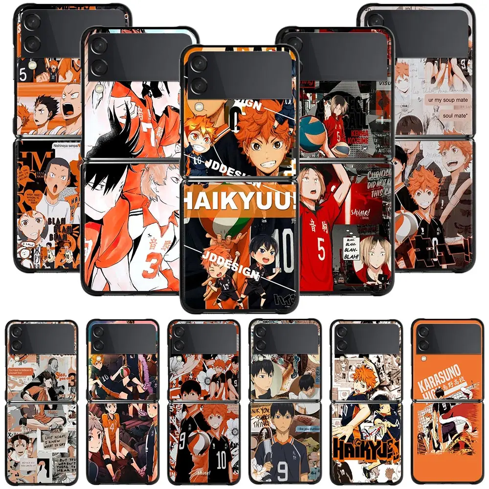 

Phone Case For Samsung Galaxy Z Flip3 5G Hard PC Fundas For Samsung Z Flip 3 5G z flip Coque Cover Anime Volleyball Haikyuu