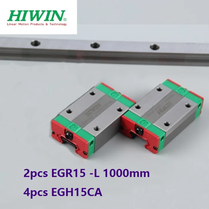 

Оригинальный Hiwin rail EGR15 -L 1000 мм линейная направляющая + 4 блоки каретки EGH15CA для фрезерного станка с ЧПУ, 2 шт.