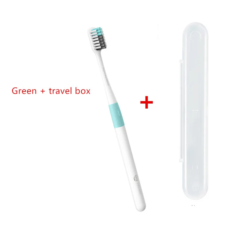 1 green add box Xiaomi Mijia Doctor B Bass метод зубная щетка 4 цвета/комплект включает в себя походная коробка DR. BEI глубокая зубная щетка - Цвет: 1 green add box