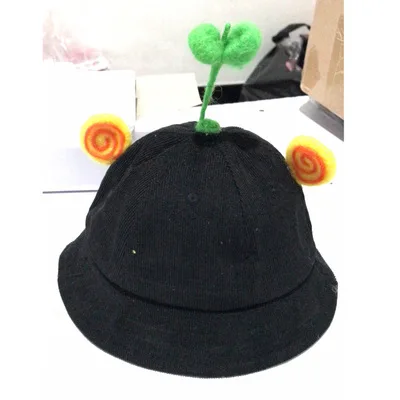 Милая маленькая желтая шляпа детская с пятнами Рыбацкая Вельветовая шляпа-ведро