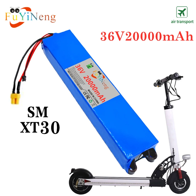 

36V 20Ah 18650 Rechargeable lithium Battery pack 10S3P 500W High power for Modified Bikes Scooter Electric Vehicle,With BMS XT30