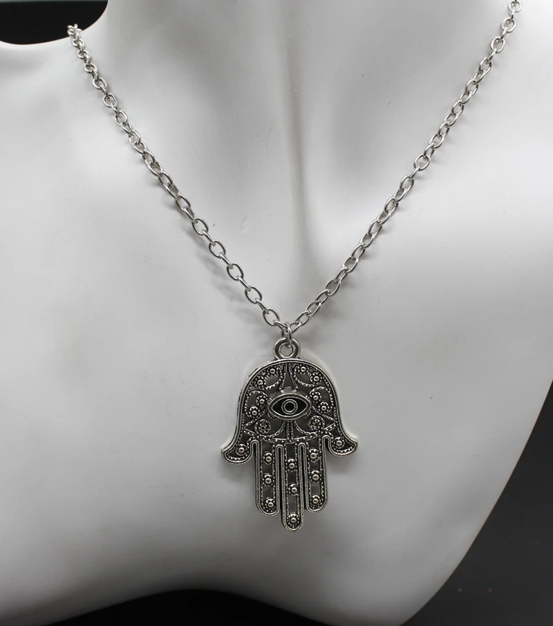 

Hot Explosion Retro Style Fatima Hand Necklace Evil Charm Eye Gift Ornaments
