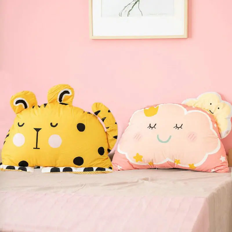 Плюшевый тигр 55*32 см подушка для детской кровати с животными ежик Сова облако