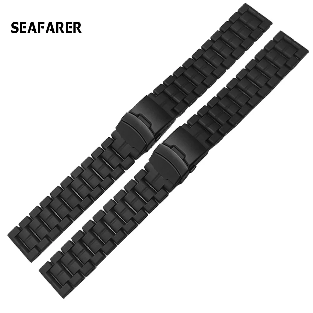 Пластик волокно ремешок для наручных часов Luminox 3050 3051 3080 3150 8800 23 мм черный двойной