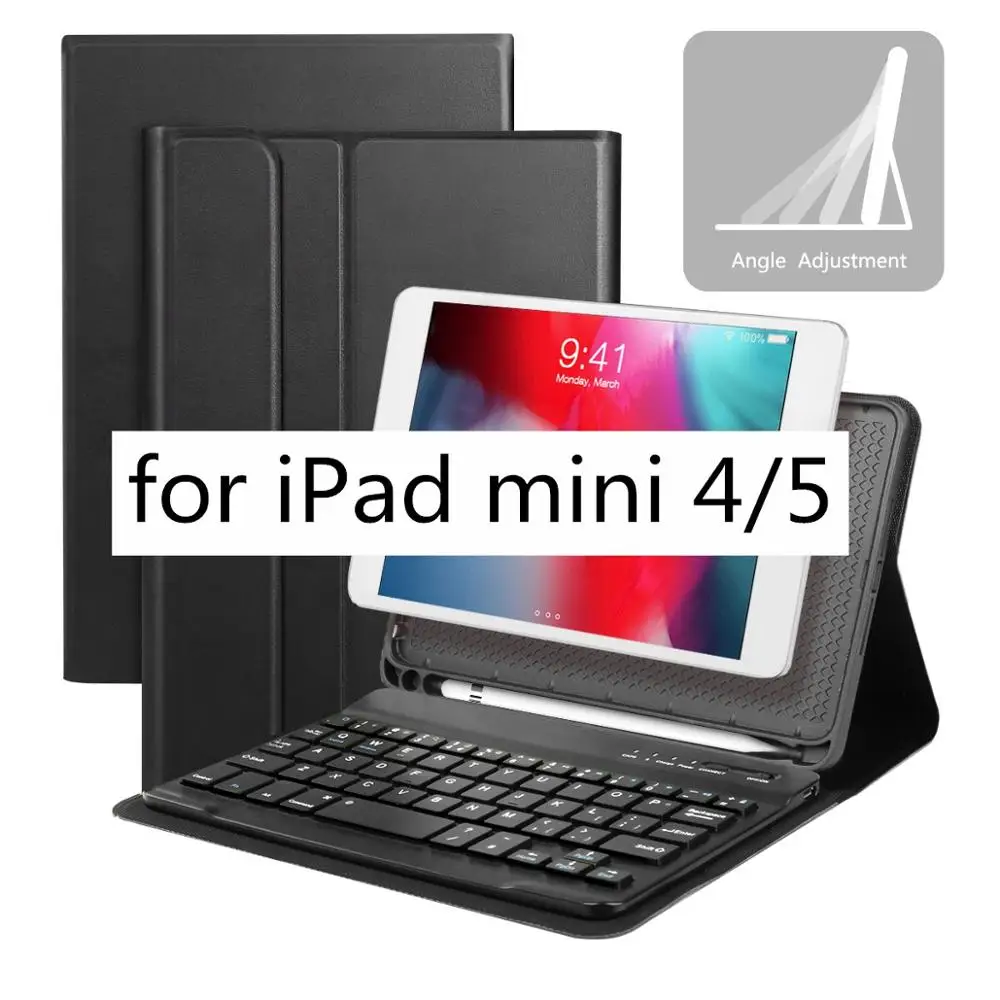Чехол для iPad mini 1/2/4/5 с bluetooth клавиатурой A1538 A1550 A1489 A1490 A1491 A1599 A1600 A1432 A1454 A1455 A2133|Чехлы