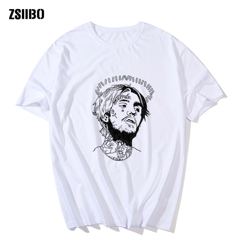 Streetwear Men'S Short Sleeve man's T-shirt Lil Peep printing Hip Hop Clothing lil peep Casual fashion Top off white | Мужская