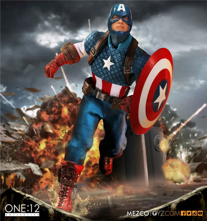 

Disney The Avengers Anime Cloth Captain America Articulated Action Figure Toys 16cm Decorations Gift Collections