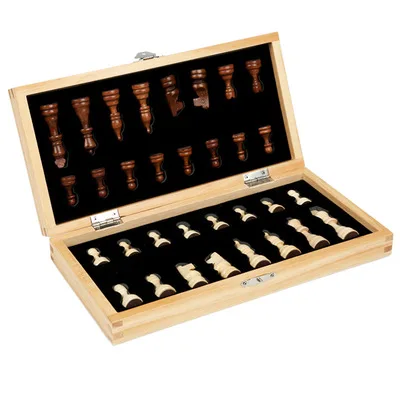 

Chess Set Top Grade Wooden Folding Big Traditional Classic Handwork Solid Wood Pieces Walnut Chessboard Children Gift Board Game