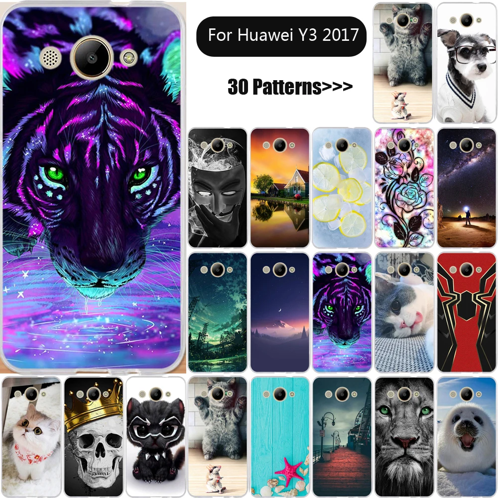 Мягкий силиконовый чехол ТПУ для Huawei Y3 2017 задняя крышка Капа Funda Coque