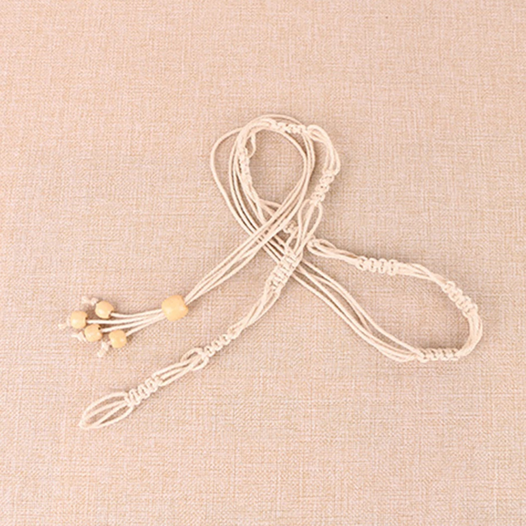 Boho Женская ремень веревка Пояс мода плетеный шик декоративная бусина талии