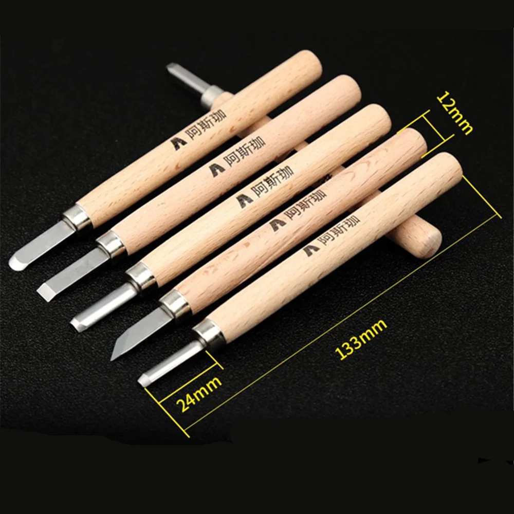 12 шт. набор инструментов для резьбы по дереву нож резная печать резиновый нож от AliExpress WW