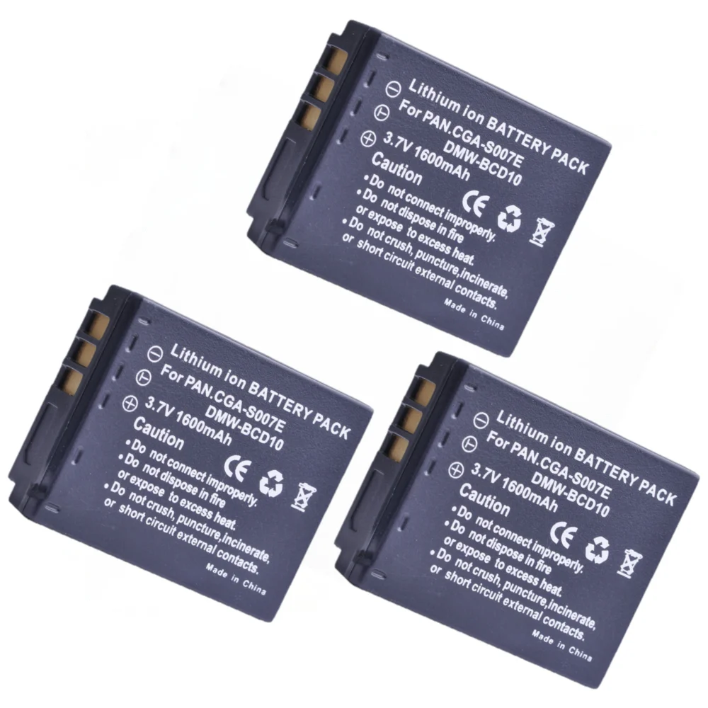 CGA S007 CGA-S007E DMW-BCD10 Аккумулятор для Panasonic DMC TZ5, TZ1, TZ2, TZ3, TZ4, TZ50, TZ15, TZ15GK
